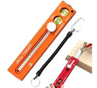 Règle de niveau de marquage extensible multifonction en alliage d'aluminium avec bulle, outil de mesure d'angle réglable pour le travail du bois, le carrelage et les projets de mise en page (orange)