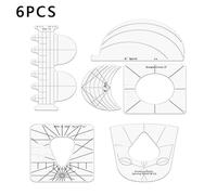 Règle De Patchwork De Couture Réutiilisable Pour Débutant, Modèle De Quilting, Outil De Couture Acrylique, Pochoir, Accessoire De Bricolage Artisanal À Domicile, 6 Pièces/Ensemble