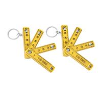 Règle de Pliage 2PCS ABS, 0,5 m Portable Pliable avec Anneau de clé, pour la Pose de menuiserie et de Carreaux (Jaune)