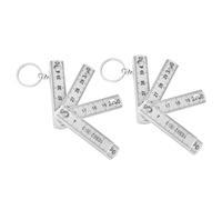 Règle de pliage Munefe, règle pliante de 2pcs ABS, règle pliable de 0,5 m portable avec anneau clé pour les carreaux de pose de menuiserie (Blanc)