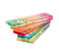 Règle de poche en plastique créative pour fourniture, With holes | Assortiment de petites règles translucides pour les activités d ' écriture créative et d ' esquisse, outil de dessin