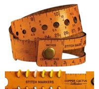 Règle de poignet en cuir - Bracelet avec ruban de mesure de 18 pouces, sangle flexible en pouces métriques, instrument de mesure portable | Ruban de poignet pour couturière, artisan, sa