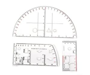 Règle de position transparente 3 tailles pour lecture de cartes | Marques d'échelle claires, simplifie le calcul, longue durée de vie, plastique transparent, lecture de cartes essentielle