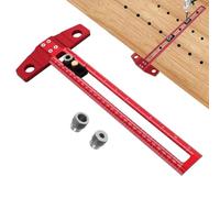 Règle de positionnement de perçage - 300 mm T-carré en d'aluminium | Localisateur de perforateur réglable avec échelle gravée, instructions de perçage pour matériel d'armoire, travail du bois