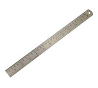 Règle Faithfull en acier inoxydable 300 mm (12 po) - Règle de marquage et de mesure avec double graduation métrique et impériale, tableau de conversion et trou de suspension