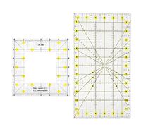 Règle de Quilting Règle de Couture Règles de Mesure Outils de Tissu d'Artisanat Acrylique Transparent pour la Création de Couture à la Machine 16,5 x 16,5 cm 16 x 30 cm 2 Pack