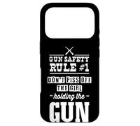 Règle de sécurité des Armes à feu - Ne pissez Pas la Fille Tenant Le Pistolet Coque pour iPhone 17 Pro