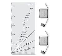 Règle de surplus de couture et lot de 2 guides de couture magnétiques, règle de couture à ourlets droits et jauge de couture perforée de 1/8 à 2 pouces pour couettes