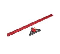 Règle de traçage de trou de travail du bois de 400 mm, règle de jauge de dessin de ligne rotative à 360 ° en alliage d'aluminium, conception ergonomique avec échelle de lecture