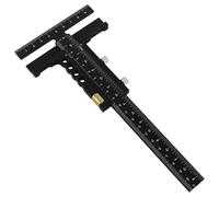 Règle de traçage pour le travail du bois, en alliage d'aluminium, en forme de T, pour les architectes de l'artisanat du bois de haute précision, noir 229x100mm (Pied à coulisse avec réglage fin)