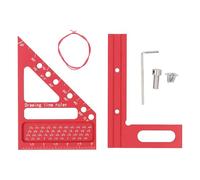 Règle de Traçage Pour Position de Trou 3D, Règle à Équerre Multi - Angles 22,5-90° en Alliage d'Aluminium - Mesure Précise, Graduation Durable, Pour Travail du Bois et