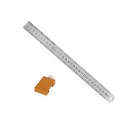 Règle de travail du bois avec bloc de positionnement, outil de mesure en aluminium de 50 cm pour assemblage de meubles, outil de mesure de charpentier en alliage d'aluminium