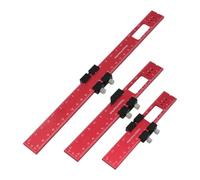 Règle de travail du bois - Kit d'outils de 3 pièces avec butée coulissante réglable | Règle de précision portable en d'aluminium | Outil de mesure de précision pour marqueur de poche