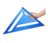 Règle de Triangle en alliage d'aluminium jauges onglet de rapporteur de vitesse for outil de mesure de Percision de Guide de scie à tracer de ligne de charpentier(Blue INCH)