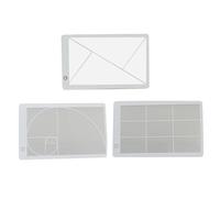 Règle de viseur légère professionnelle 3 pièces Rapport d'or Fibonacci Règle des tiers Composition Portable Acrylique Transparent Photographie Dessin Peinture 3pcs