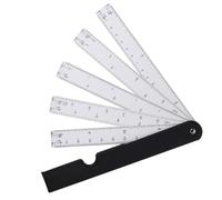 Règle d'échelle en forme d'éventail avec 5 échelles multiples (1:10 à 1:125) - Gadget de mesure pliable en plastique souple pour ingénierie mode disposition intérieure - 7,7 x 1,1