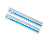 Règle droite de 15cm, 2 pièces, avec échelle transparente en aluminium pour le dessin et l ' aluminium à usage quotidien