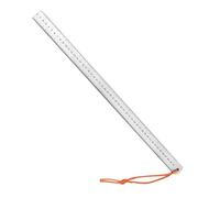 Règle droite de 50 cm en pouces MM double face en acier inoxydable avec bords droits outil de mesure de défense monté sur voiture en acier inoxydable avec trou de suspension