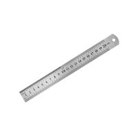 Règle droite en acier inoxydable, outil de mesure précision double face, échelle métrique, accessoires 15-40 cm pour les loisirs, l'école et le travail(200MM)