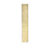 Règle Droite Multifonctionnelle en Laiton Double Échelle Rentrée Scolaire | Marquage Gravé Clair, Style Rétro Simple et Compact, pour Étudiants, Ingénieurs, Cahiers et Trousses