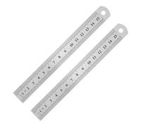 Règle en Acier Inoxydable 2 Pièces à Double Échelle 15cm | Mesure Précise, Format Plat Portable, Usages Dessin et Relevé, Outil Métrique pour Bureau et École