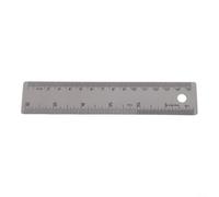 Règle en acier inoxydable avec dos en liège antidérapant pour la rédaction de précision, bord droit en métal gravé pour artistes et ingénieurs, outil de mesure (15 cm)