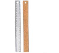 Règle en acier inoxydable de 30,5 cm, avec dos en liège, design antidérapant, pour mesure de précision, outil de dessin en métal résistant à la rouille, pour ingénieurs, architectes (20 cm)