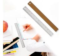 Règle en acier inoxydable de qualité industrielle avec dos en liège pour un positionnement sûr lors de la coupe, du dessin ou de la planification (30 cm)