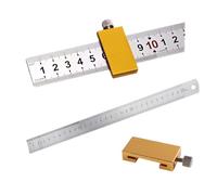 Règle en acier laiton, règle de traçage en acier inoxydable, angle de combinaison d'équerre de charpentier, outil de traçage en laiton, bloc de positionnement, règle parallèle, règle en métal avec