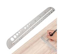 Règle en acier, règle d'échelle en acier inoxydable | Règle d'échelle de boussole de rapporteur,Règle de dessin mathématique en métal en acier inoxydable pour l'école