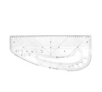 Règle en acrylique pour la fabrication de motifs à 5 boutons, 3 œillets de découpe et flexible incurvée en acrylique pour la couture et les travaux manuels