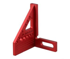 Règle en alliage d'aluminium pour le travail du bois avec onglet triangulaire et sept angles d'usine pour un marquage fiable des angles de menuiserie courants (rouge)