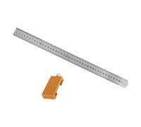 Règle en aluminium pour le travail du bois avec bloc de positionnement, outil de mesure de charpentier pour une mesure précise dans les projets de menuiserie, outil de marquage résistant pour le bois