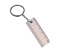 Règle en laiton avec porte-clés - Outil de mesure portable de 5 cm - Cadeau de fête des pères ou d'anniversaire - Règle droite en laiton