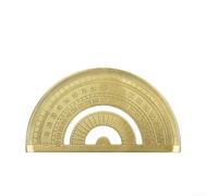 Règle en laiton avec rapporteur et triangle, outil de mesure de conversion métrique-anglais pour dessin et étude, style vintage (F)