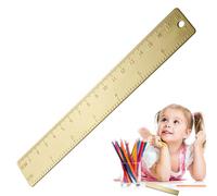 Règle en métal - 18 cm - Design rétro précis - Règle de mesure en laiton - Pour la longueur, la largeur, la hauteur, les élèves, les ingénieurs, le dessin, la coupe, l'artisanat, le modélisme