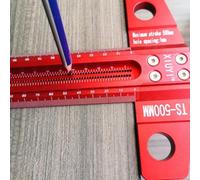 Règle en T en alliage d'aluminium pour le travail du bois avec jauge de marquage pour un marquage précis des trous et des tâches de dessin parallèle (500 mm)
