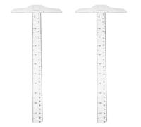 Règle en T en Plastique Blanc 30cm, Double Échelle, Lot de 2