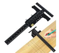 Règle en T, règle de bord pour le travail du bois, Règle d'angle précise et polyvalente avec curseur en métal, Outil de traçage de mesure d'angle, outils de charpentier pratiques pour le travail du bo