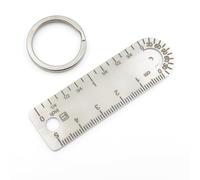 Règle en titane, règle droite en métal, micro règle multifonction EDC portable, règle de dessin double face, rapporteur, boussole, arc, règle d'outils de mesure (cm/pouces) (petit)