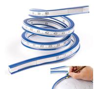 Regle Flexible En Pvc + Métal 60cm Règle Courbe Cintrable Clairement Flexible Curve Règle Deux Escalader Portable Pour Bureau Ecole Studio Dessin Technique Vêtement Menuiserie-Bleu