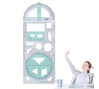 Règle géométrique | Aides d'apprentissage créatives pour les mathématiques, règle de dessin géométrique | Règle multifonctionnelle, règle de dessin et modèles, règle géométrique flexible, modèle de