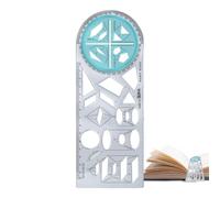 Règle géométrique mathématique - ABS 24 x 9,5 cm | Outil de dessin | Outil de mesure multifonction, règle de dessin, règles et modèles pour la conception et la couture