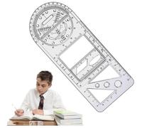 Règle géométrique multifonctionnelle,Règle de peinture avec 14 figures géométriques,règle de brouillon,outil de dessin géométrique