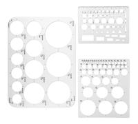 Règle Géométrique Multifonctionnelle Transparente,Pochoirs Cercles Créatifs Multi-Usage Pour Le Dessin,3 Modèles Tanround,Diy,3 Pièces - Type 3pcs