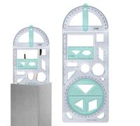 Règle géométrique, outil de mesure créatif de précision pour la pratique des mathématiques | Règle de rédaction avec modèle d'art, dessin, fabrication de motifs, projets de