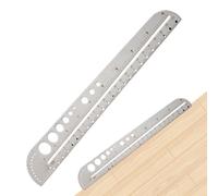 Règle géométrique | Rapporteur de figure Outil de mesure | Règle en métal, règle d'échelle, rapporteur multifonctionnel pour architecte, ingénieur, école