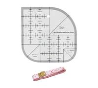 Règle incurvée et douce pour pochoirs et couture Patchwork - Ensemble d'outils avec bords ronds et angulaires antidérapants