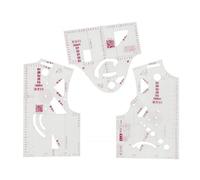 Règle incurvée multifonction, 3 pièces, fabrication de modèles de vêtements, gabarits de couture, vêtement pour tailleur de vêtements clair