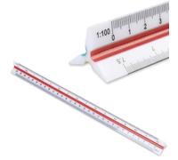 Regle Kutch 30 cm Règle d'Architecte Triangulaire en Plastique, Précision Métrique 1:20 1:25 1:50 1:75 1:100 1:125 pour Architectes, Étudiants et Ingénieurs pour Dessin Technique et Conception